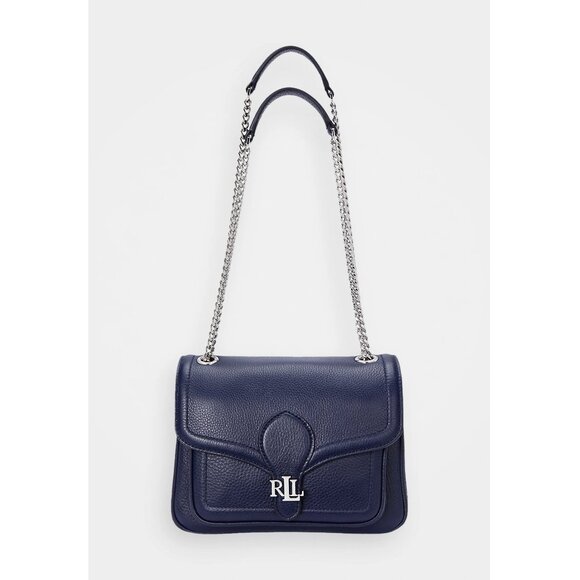 Lauren Ralph Lauren Navy Pebbled Medium Bradley Convertible Shoulder/Crossbody - Picture 2 of 7